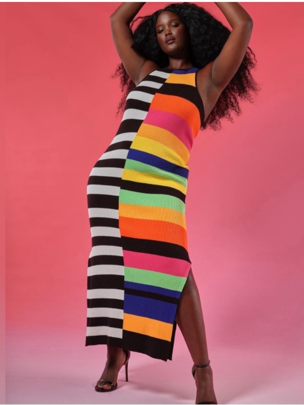 Mixed Stripe Ribbed Dress - Picture 9 of 9